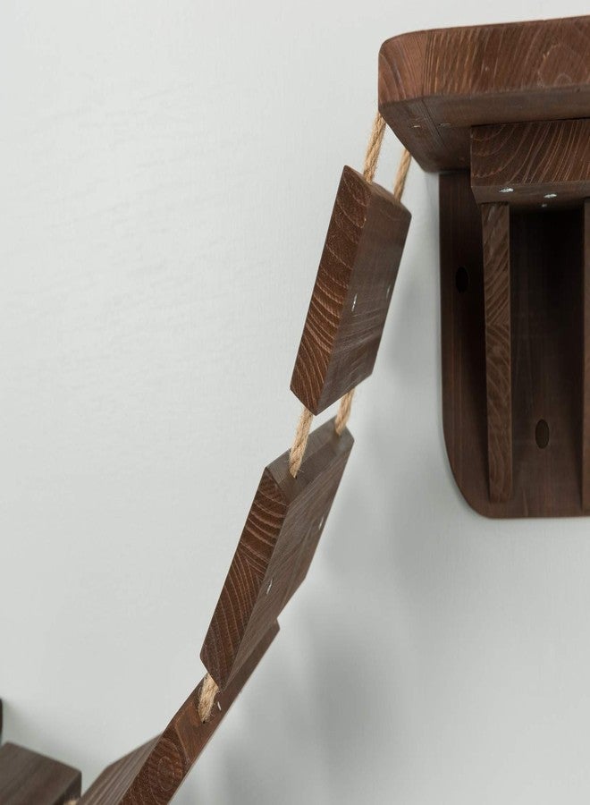 تريكسي جسر تريكسي الجداري للقطط - أرفف جدارية موفرة للمساحة للقطط للتسلق والقفز واللعب العمودي - أثاث مرتفع للقطط بثلاث منصات - بني إسبريسو، 59.1 × 11.8 × 5.5 بوصة - Image 4